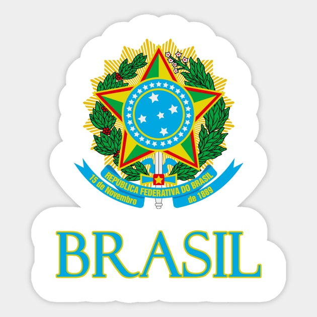Brasil (Brazil) - Brazilian Coat of Arms Design Sticker by Naves